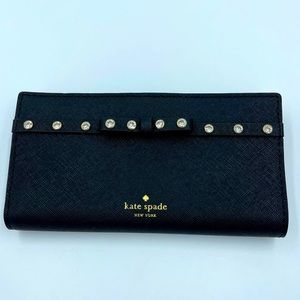 Kate Spade Laurel Way Jeweled Stacy Wallet Black NWT